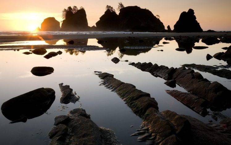 coast, Sea, Rock, Sky, Sunlight, Nature HD Wallpaper Desktop Background