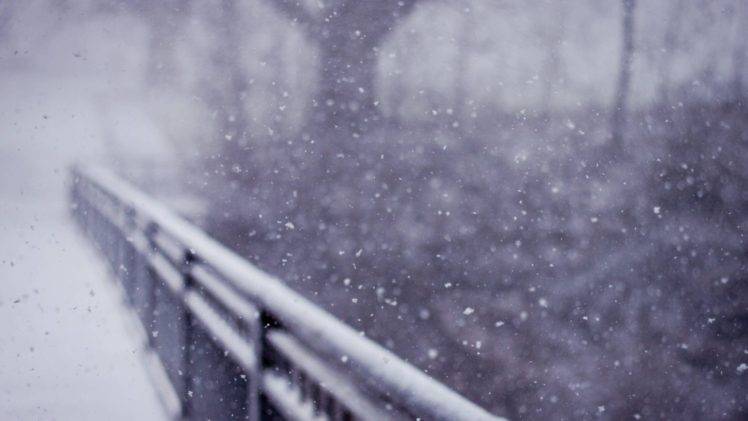 snow, Depth of field, Fence, Winter HD Wallpaper Desktop Background