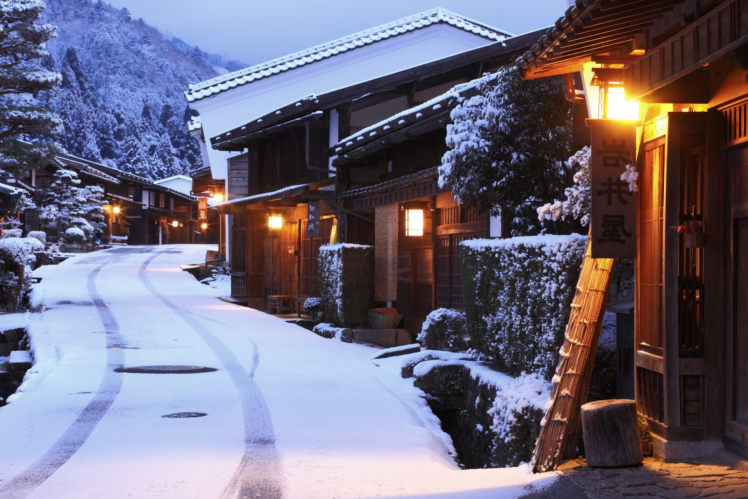 Japan, Street, Snow, Winter HD Wallpaper Desktop Background
