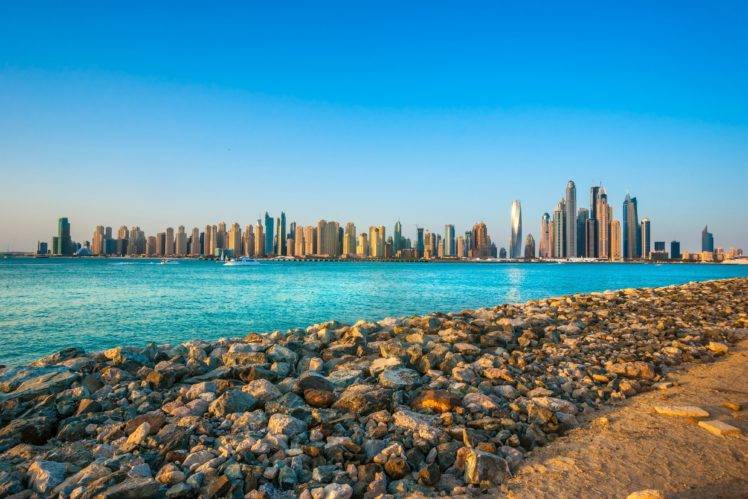 city, Cityscape, Dubai, United Arab Emirates, Skyscraper, Sea HD Wallpaper Desktop Background