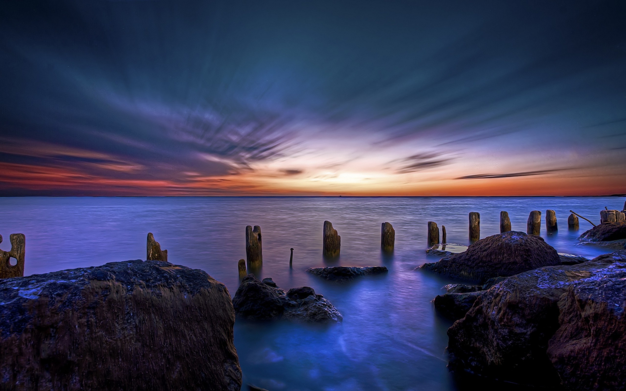 sky, Coast, Clouds, Sea, Horizon, Nature Wallpaper