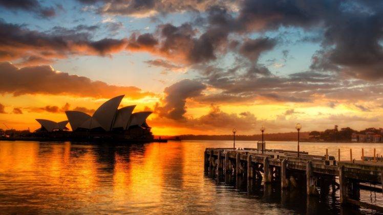 Sydney, Sunset, Sydney Opera House HD Wallpaper Desktop Background