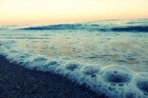 water, Sea, Beach, Bubbles