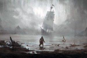 pirates, Ship, Fantasy art, Sea