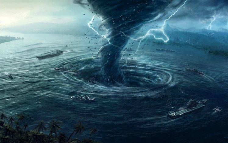 sea, Tornado HD Wallpaper Desktop Background