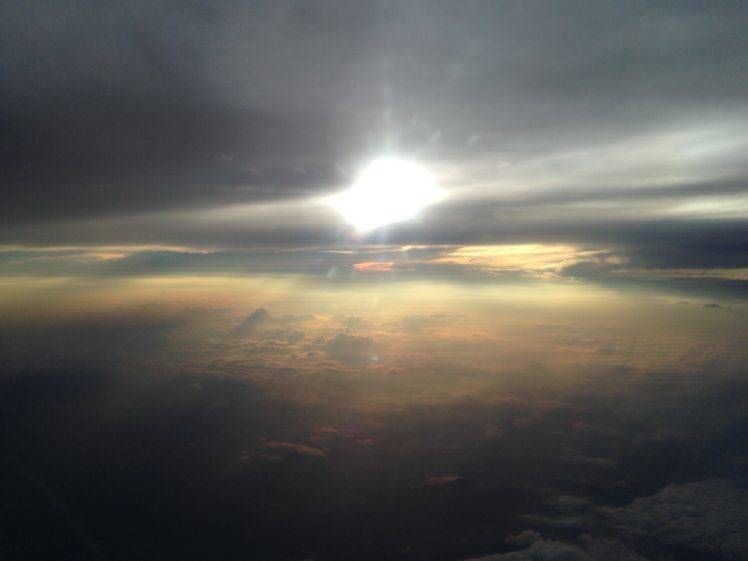 Sun, Aerial view, Clouds HD Wallpaper Desktop Background
