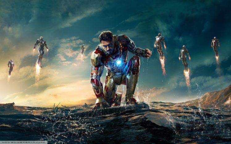 Iron Man, Iron Man 3, Sea, Robert Downey Jr. HD Wallpaper Desktop Background
