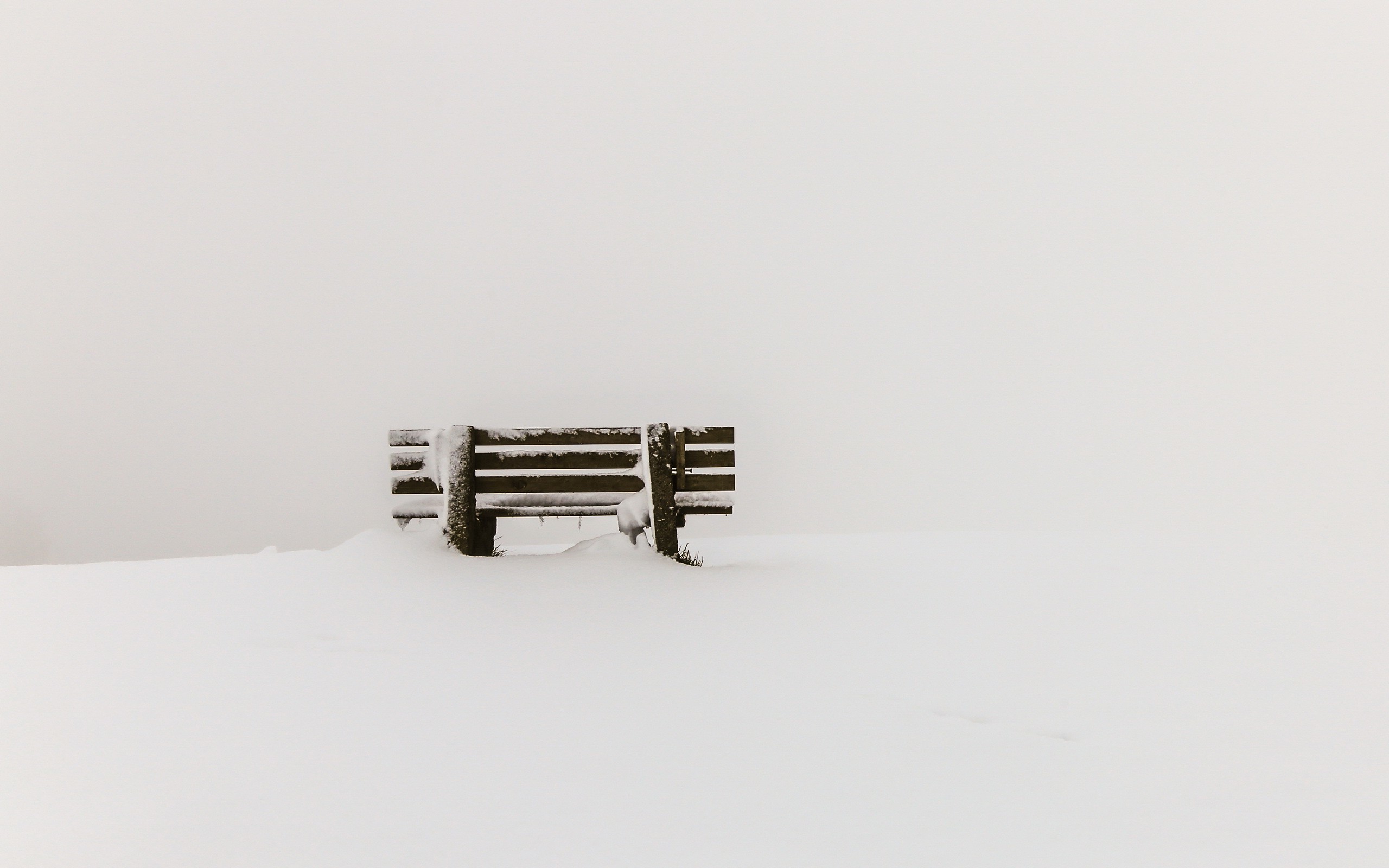 bench, Snow, Winter Wallpaper
