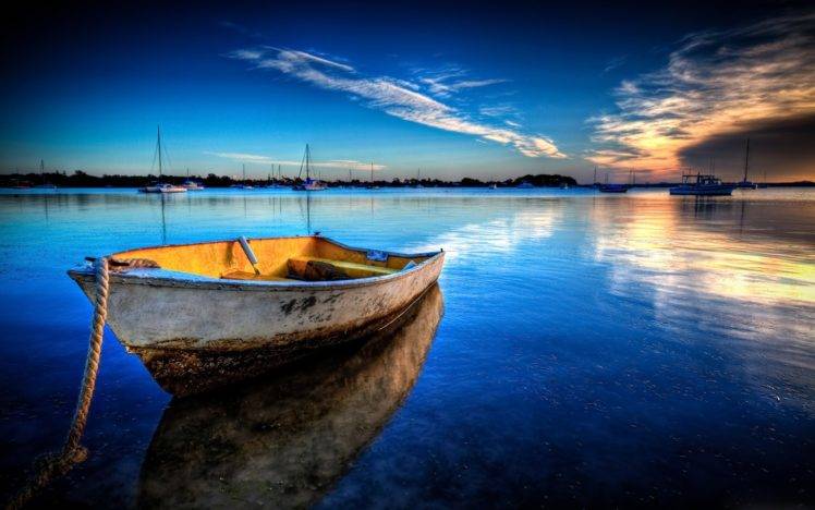 sea, Boat, Reflection HD Wallpaper Desktop Background