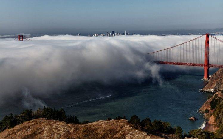 bridge, Clouds, Golden Gate Bridge, City, Cityscape, San Francisco, USA HD Wallpaper Desktop Background