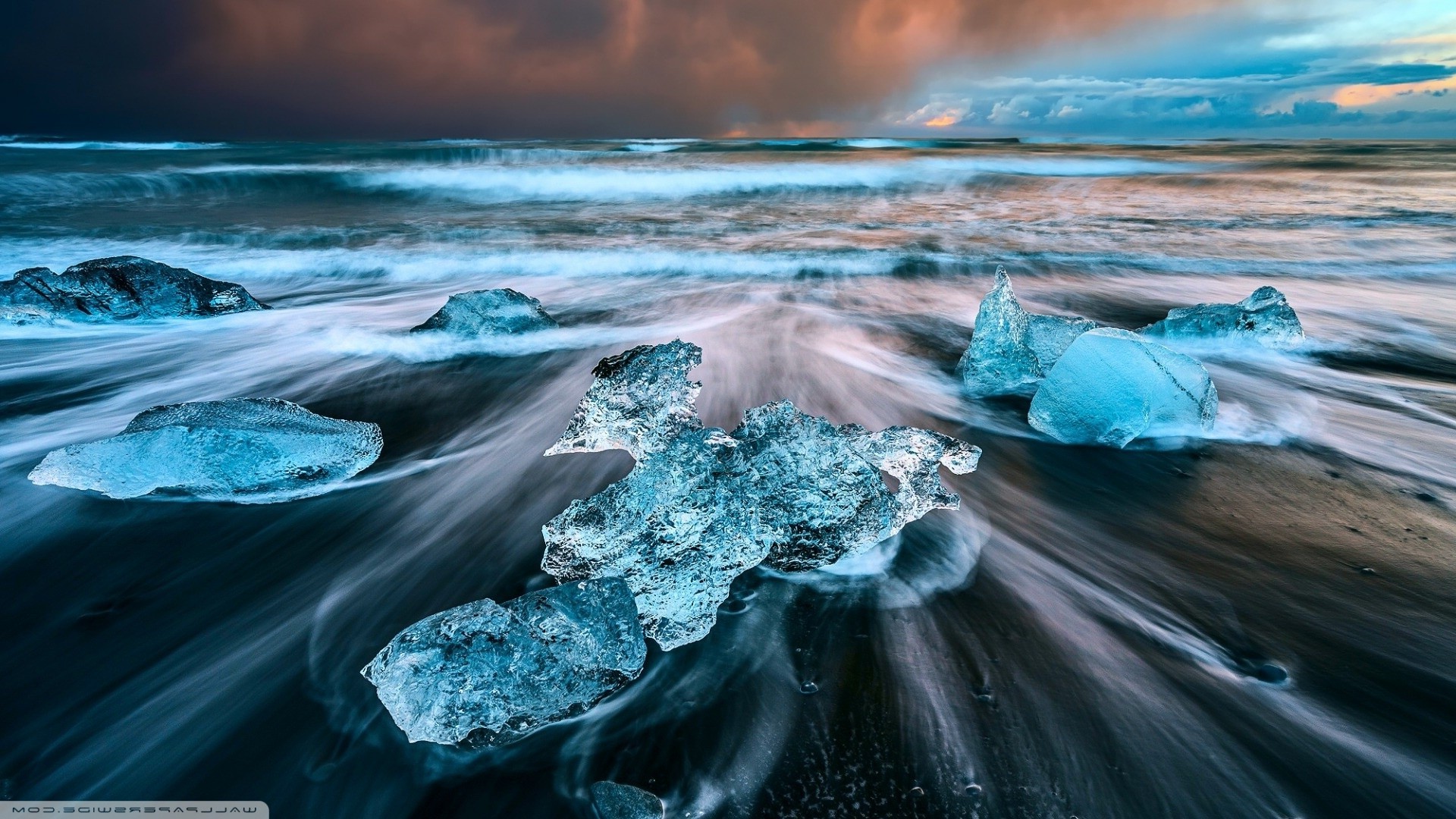 ice, Beach, Iceland Wallpaper