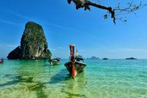 Railay Beach, Thailand, Sea, Boat