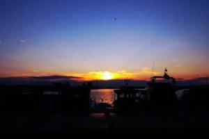 sunset, Izmir, Sea