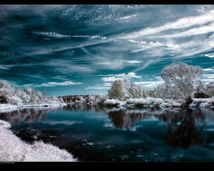 nature, Winter, Sky, Clouds, Trees HD Wallpaper Desktop Background
