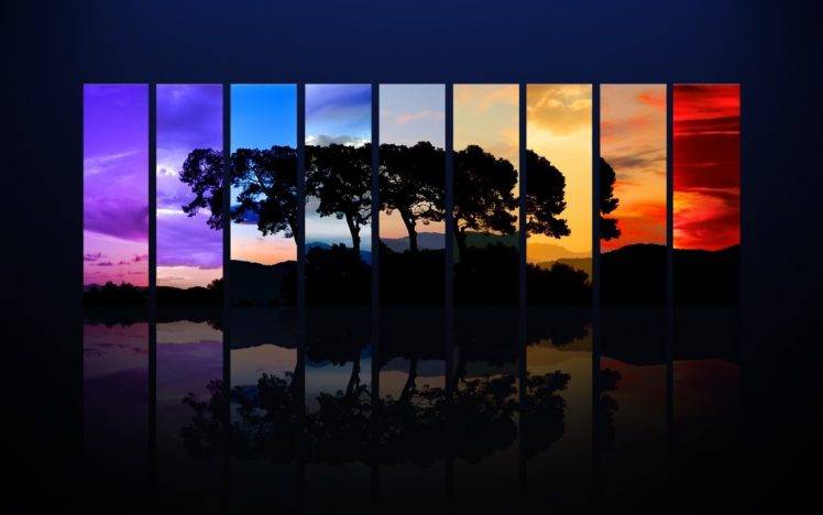 collage, Landscape, Digital art, Reflection HD Wallpaper Desktop Background