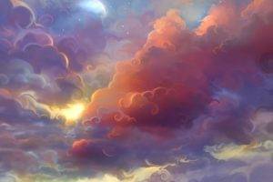 artwork, Clouds