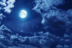 moon, Clouds, Sky, Moonlight