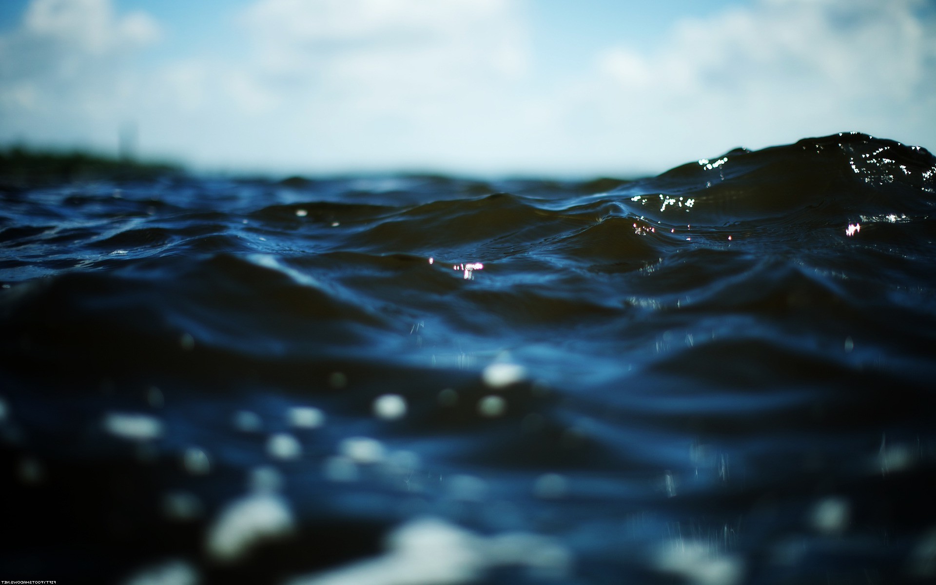 sea Water Waves Landscape Photography Blurred Depth 