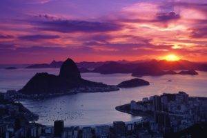 cityscape, Sunset, Rio de Janeiro