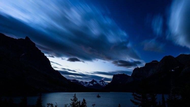landscape, Night, Mountains, Nature, Sky, Water, Clouds HD Wallpaper Desktop Background