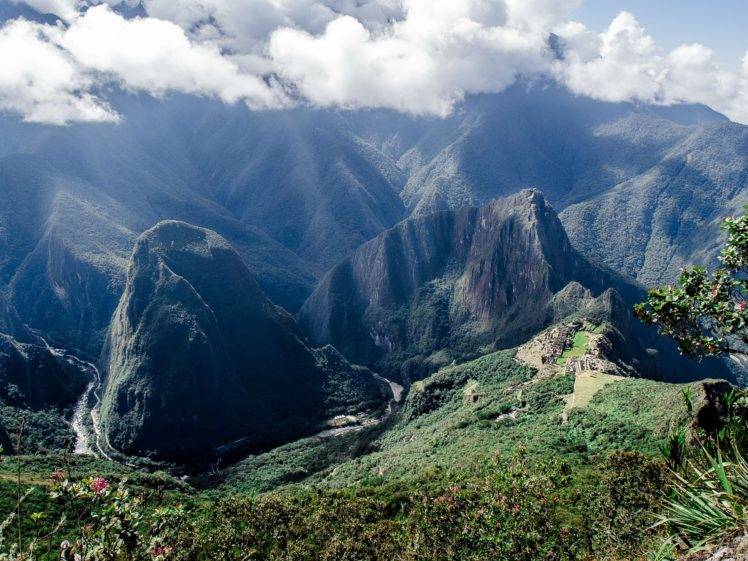 Machu Picchu, Clouds, Mountain, Peru HD Wallpaper Desktop Background