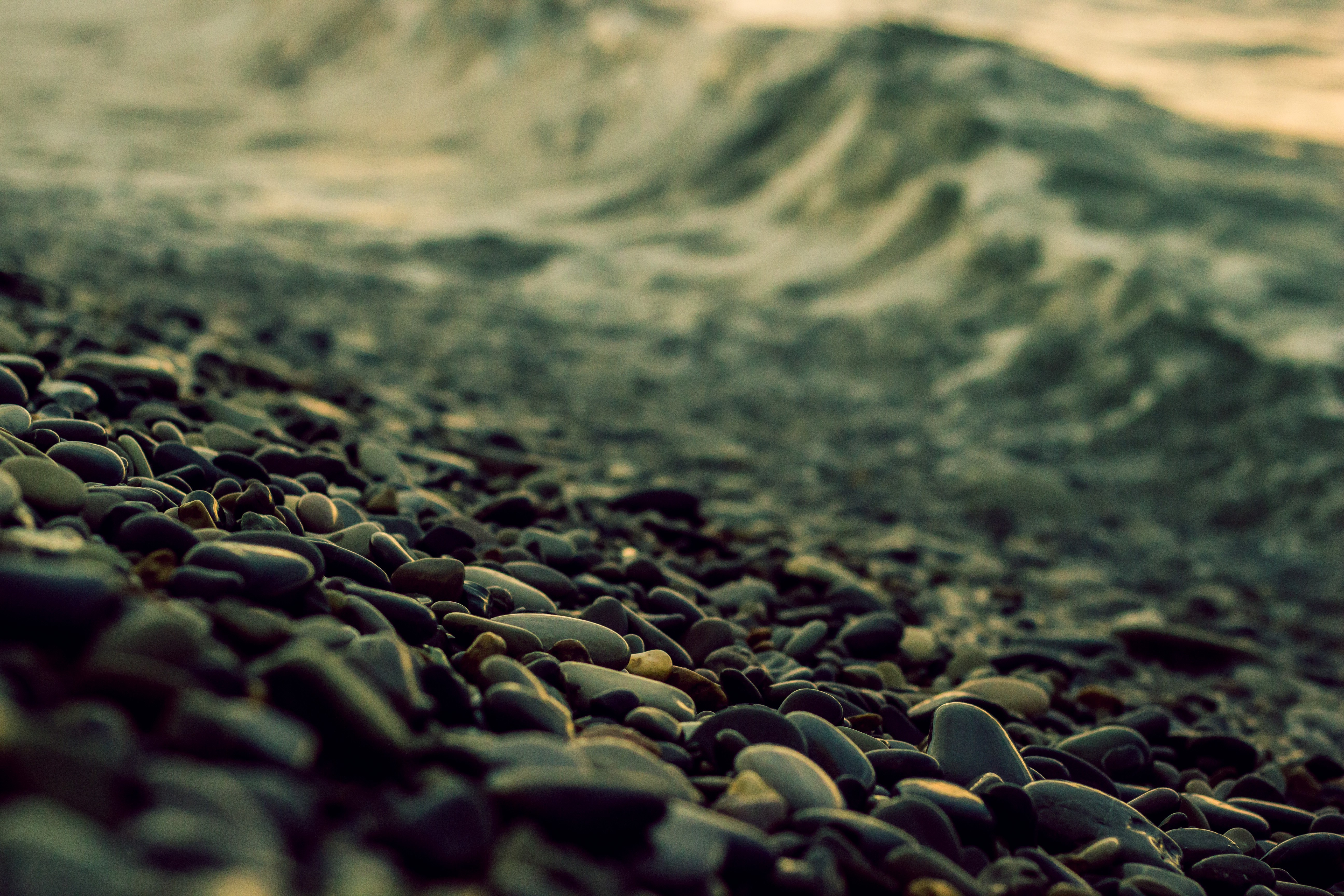 coast, Stones, Waves, Sea, Blurred Wallpaper