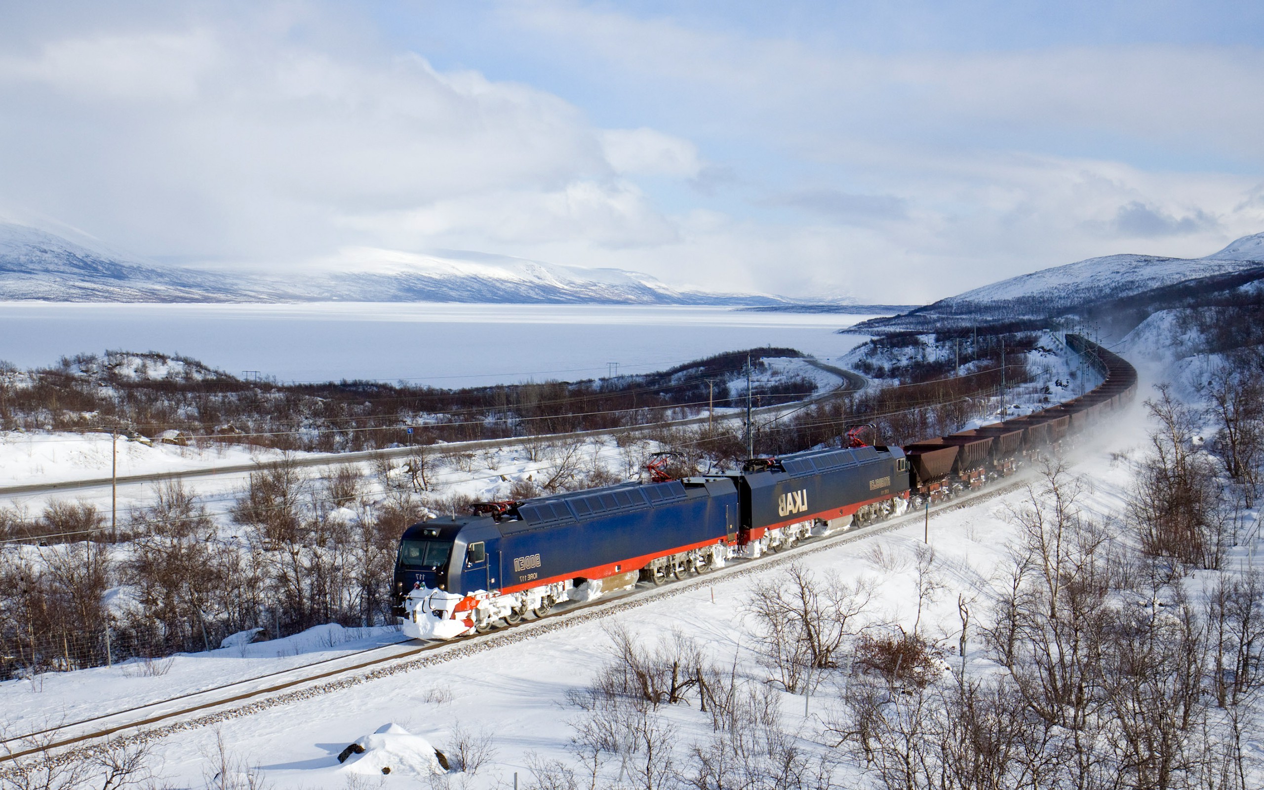 train, Freight train, Electric locomotives, Winter, Snow Wallpaper