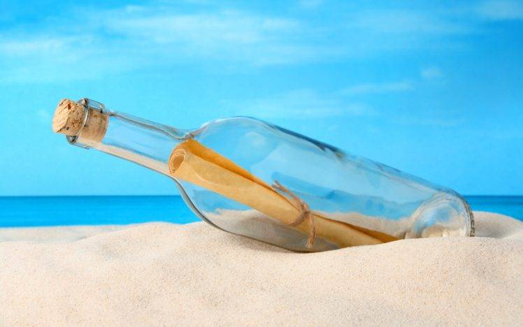 summer, Bottles, Beach HD Wallpaper Desktop Background