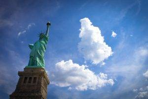 Statue of Liberty, Clouds, Statue, New York City