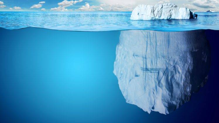 ice, Iceberg, Sea, Split view, Water HD Wallpaper Desktop Background