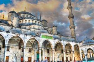 Sultan Ahmed Mosque, Mosques, Istanbul, Turkey, Islamic architecture, Clouds, Old building, Architecture