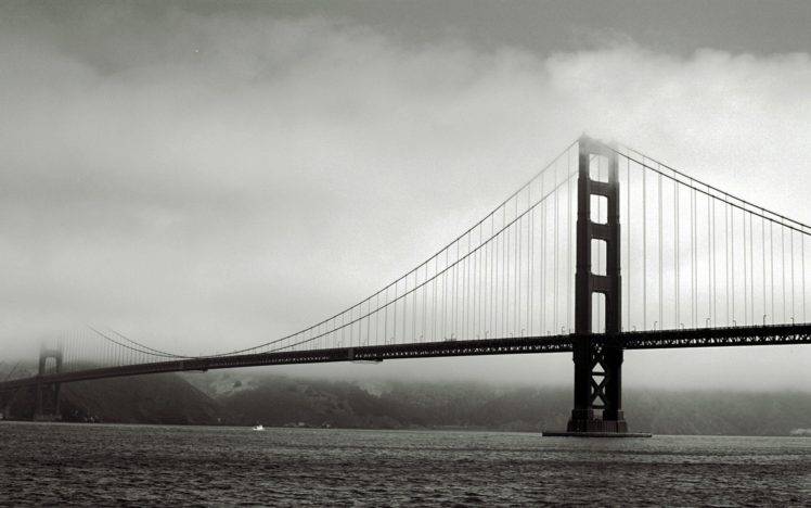 bridge, Mist, Monochrome, Sea HD Wallpaper Desktop Background