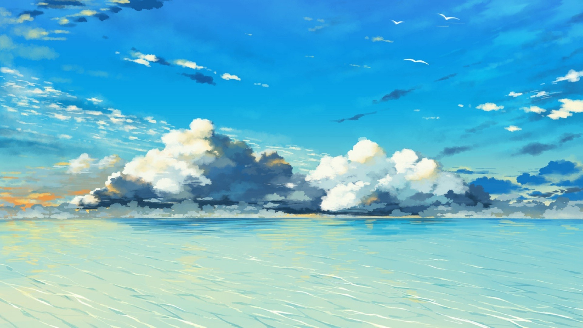 water, Sky, Clouds Wallpaper