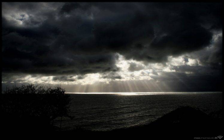 clouds, Sea, Sun rays HD Wallpaper Desktop Background