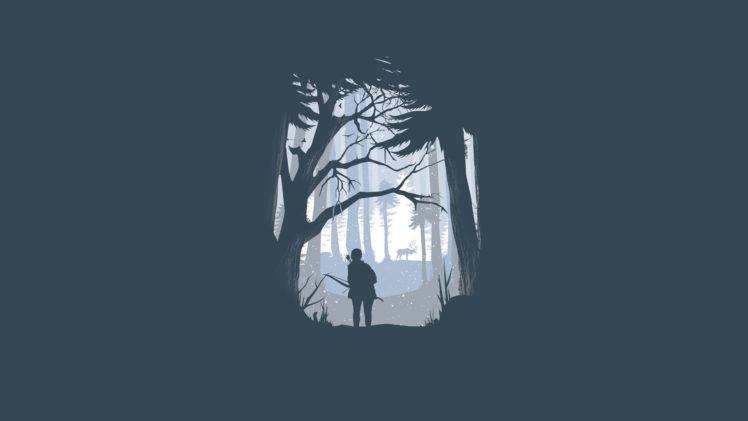 blue, Minimalism, Forest, Hunting, Winter, The Last of Us HD Wallpaper Desktop Background
