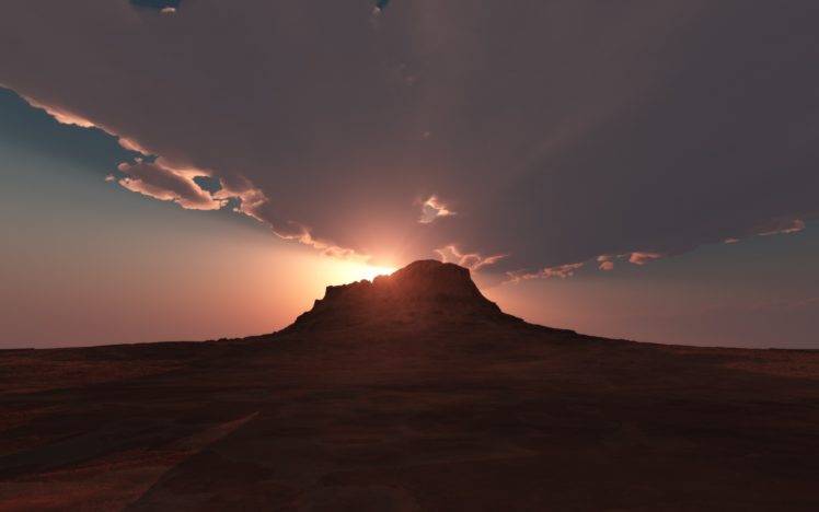 Sun, Sun rays, Canyon, Sand, Sky HD Wallpaper Desktop Background