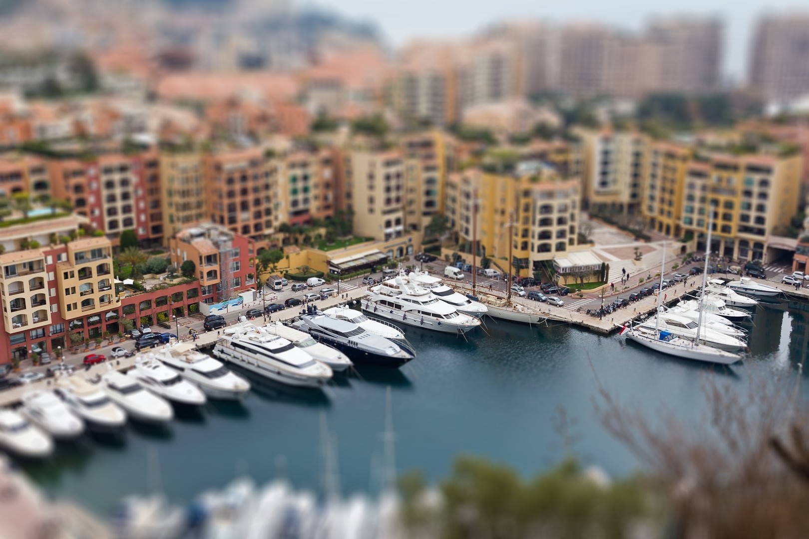 architecture, House, Tilt shift, Town, Trees, Water, Yachts, Dock, Arch, Window, Sea Wallpaper