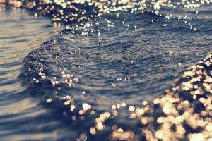 water, Sea, Waves, Gold, Blue
