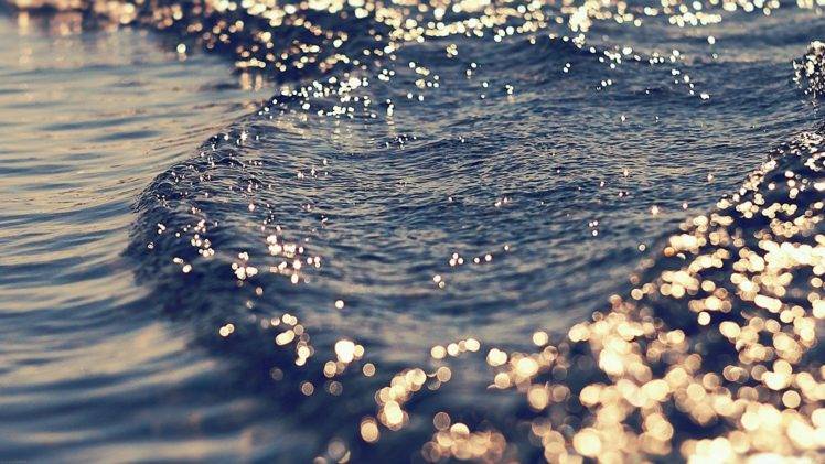 water, Sea, Waves, Gold, Blue HD Wallpaper Desktop Background