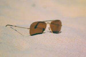 sand, Glasses, Beach