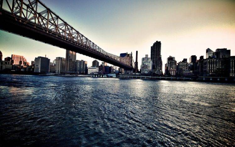 city, Cityscape, Sea, Water, Building, New York City, USA, Queensboro Bridge HD Wallpaper Desktop Background