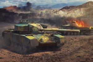 FV4202, Tank, World of Tanks, Africa, Desert, Artwork