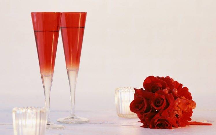 drink, White, Red, Glass, Rose, Digital art, Bouquets, Red flowers HD Wallpaper Desktop Background