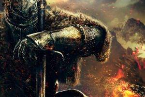 warrior, Dark Souls, Dark Souls II, Video games, Sword, Mountains, Digital art, Artwork, DeviantArt