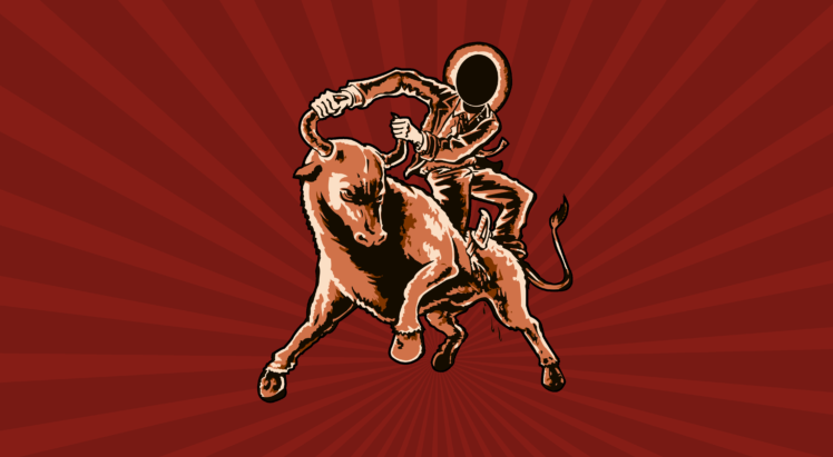 artwork, Red background, Bull HD Wallpaper Desktop Background