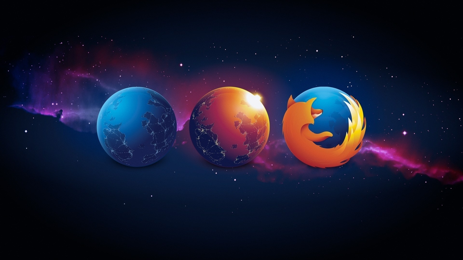 space, Mozilla Firefox, Digital art Wallpaper