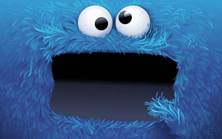 eyes, Cookie Monster, Face, Blue, Artwork HD Wallpaper Desktop Background