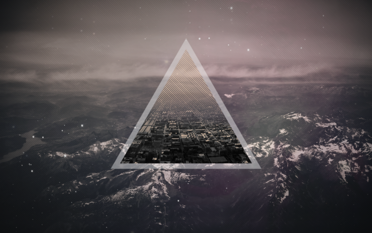 triangle, Geometry, Photo manipulation, Mountains, Abstract HD Wallpaper Desktop Background