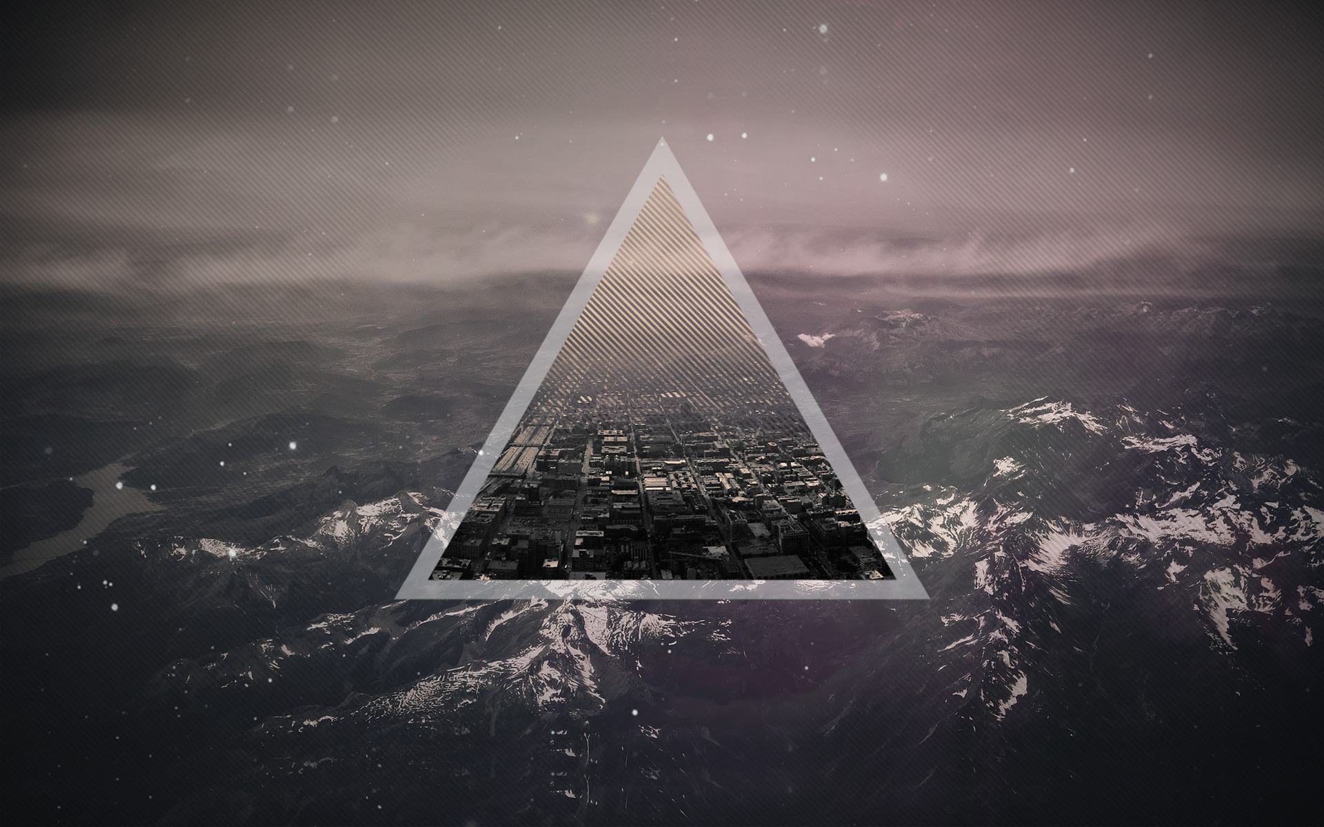 triangle, Geometry, Photo manipulation, Mountains, Abstract Wallpaper