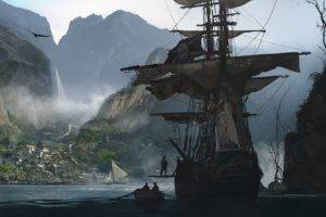 Assassins Creed, Pirates, Ship, Mountain